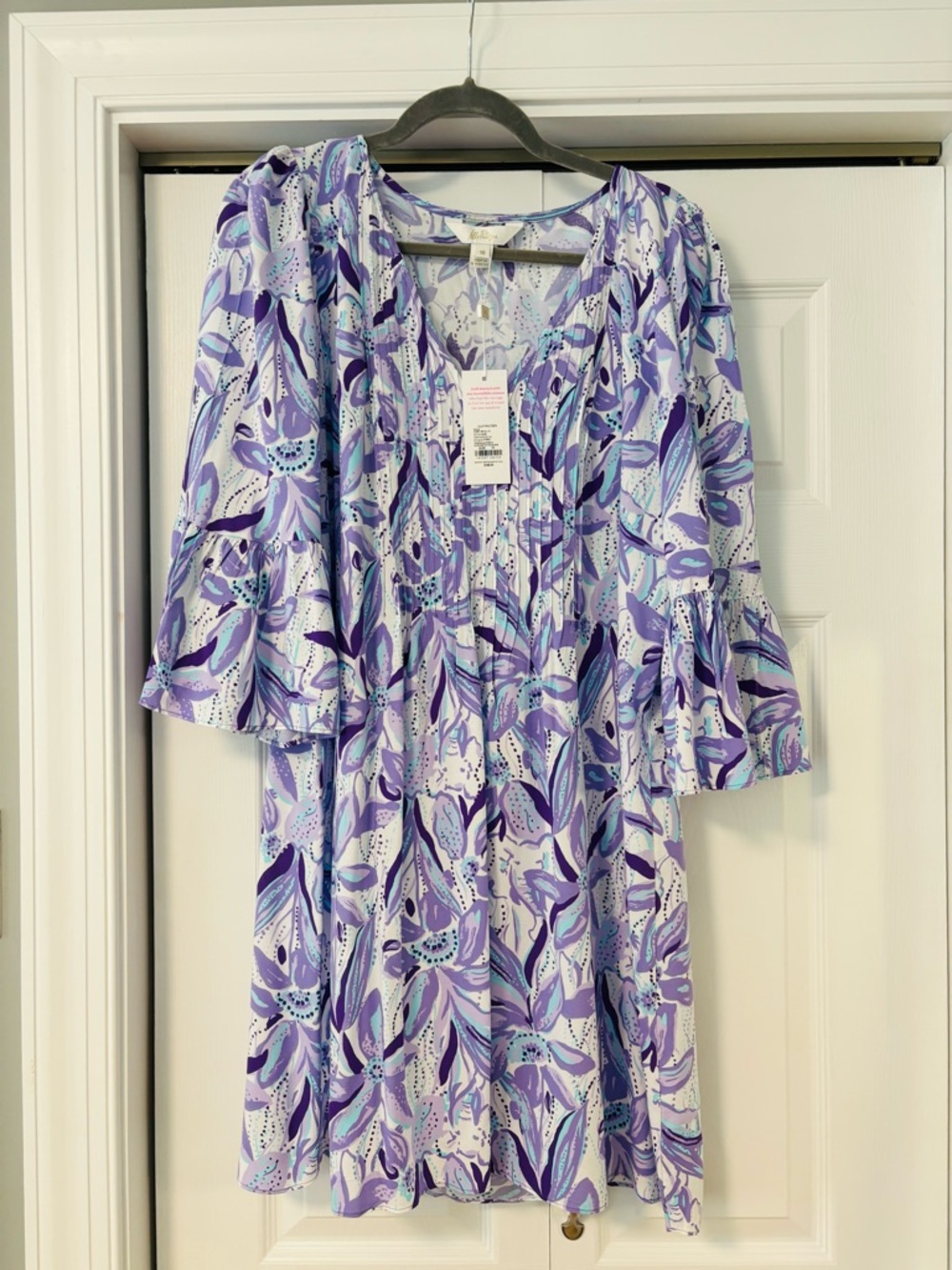 Lilly Pulitzer NWT Danika Tunic Dress Purple Elephant In The Bloom Size 10 - Picture 3 of 9